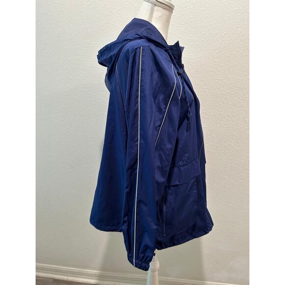 ID Ideology Women's Plus Size Packable Zip-Front Jacket Tartan Blue Choose Size - Picture 4 of 10